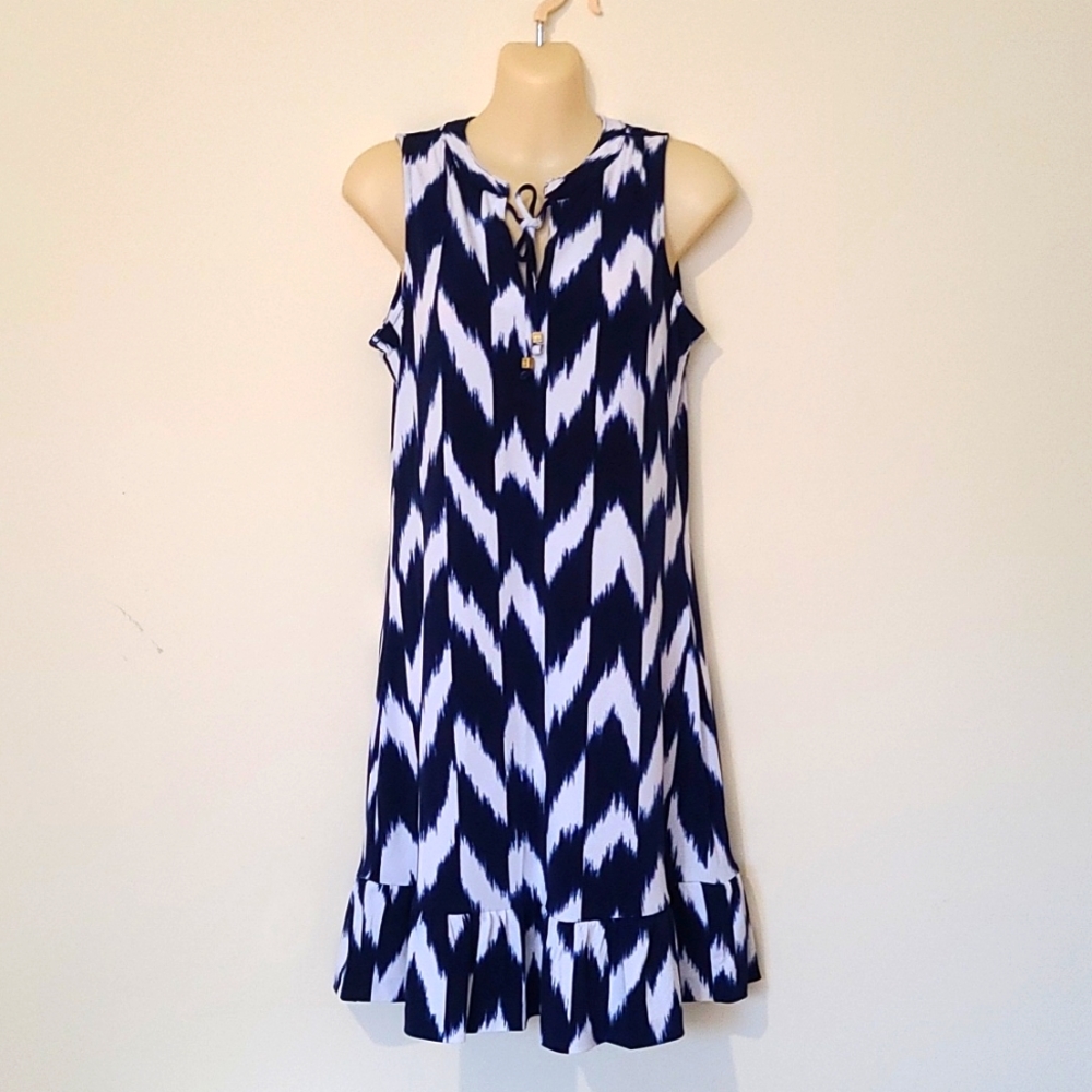 Michael Michael Kors Navy Blue/White Zigzag Pattern Size XS